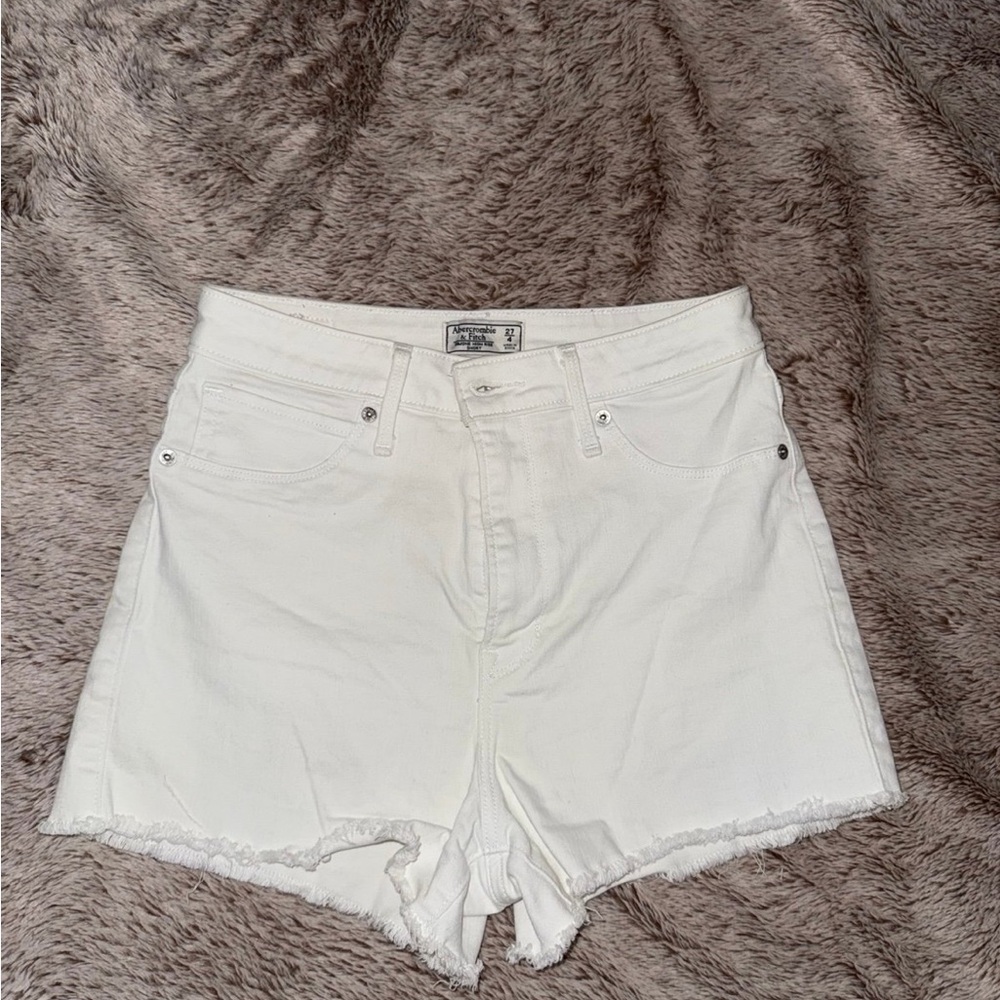 Abercrombie & Fitch Women's Cream Jean Shorts